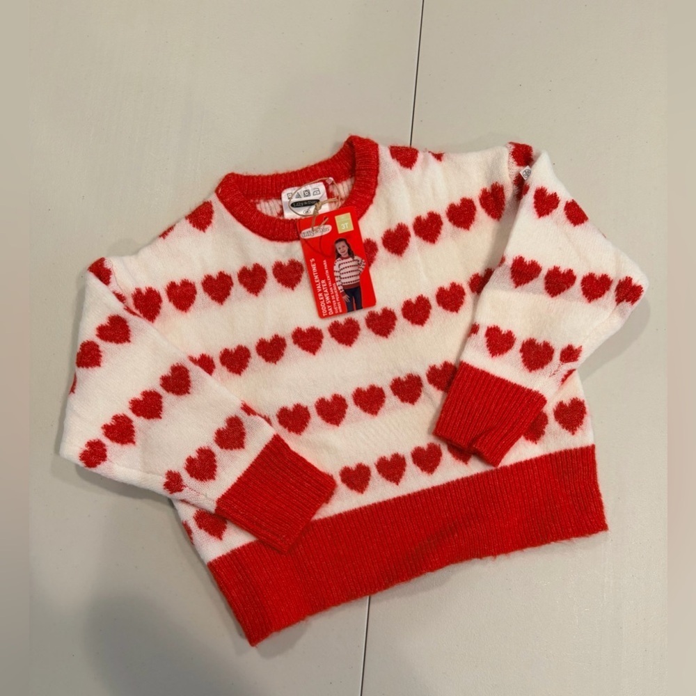 Lily & Dan | toddler girl heart sweater. Size: 3T